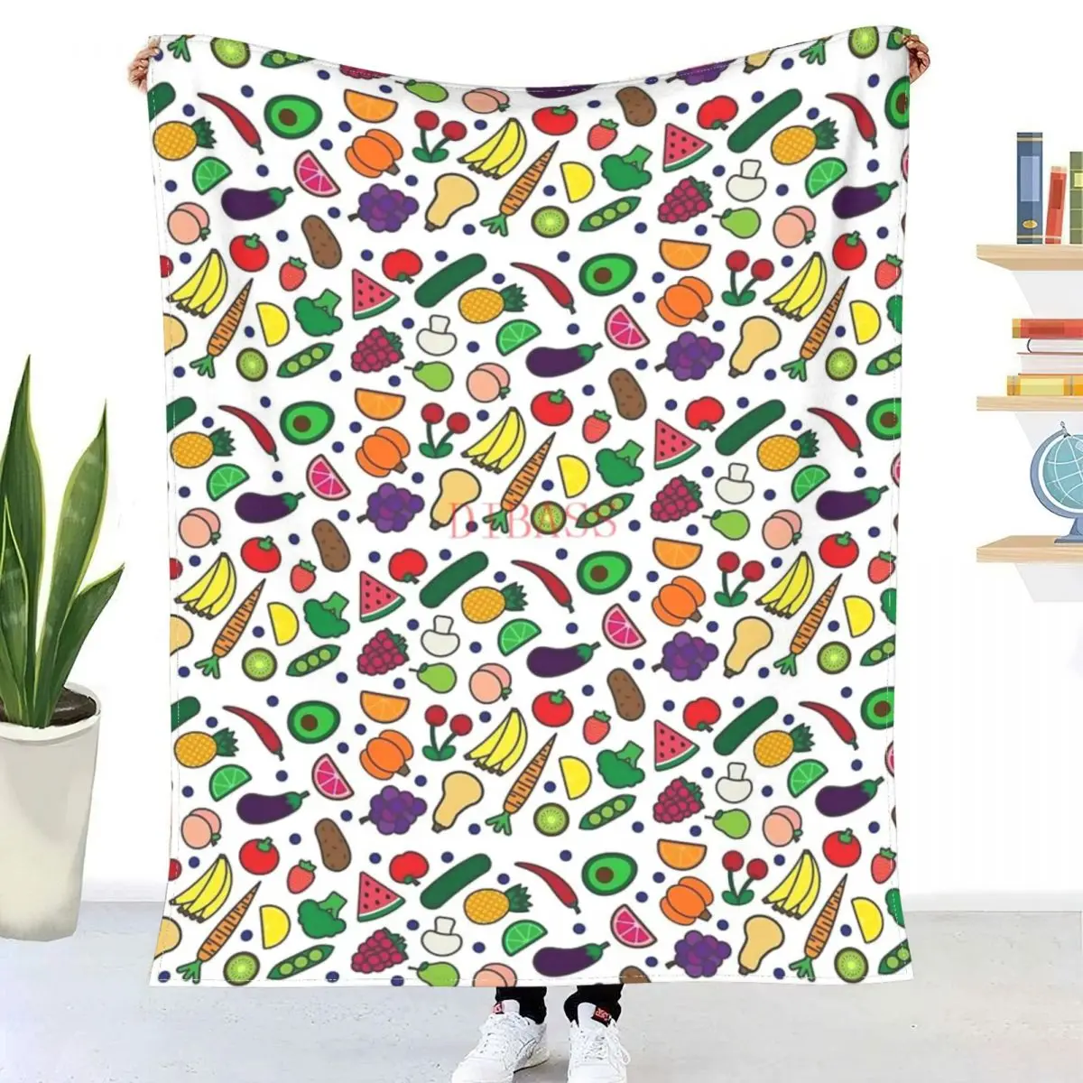 

Fruits And Veggies! 3D Printed Flannel Throw Blanket Bedspread Sofa blankets