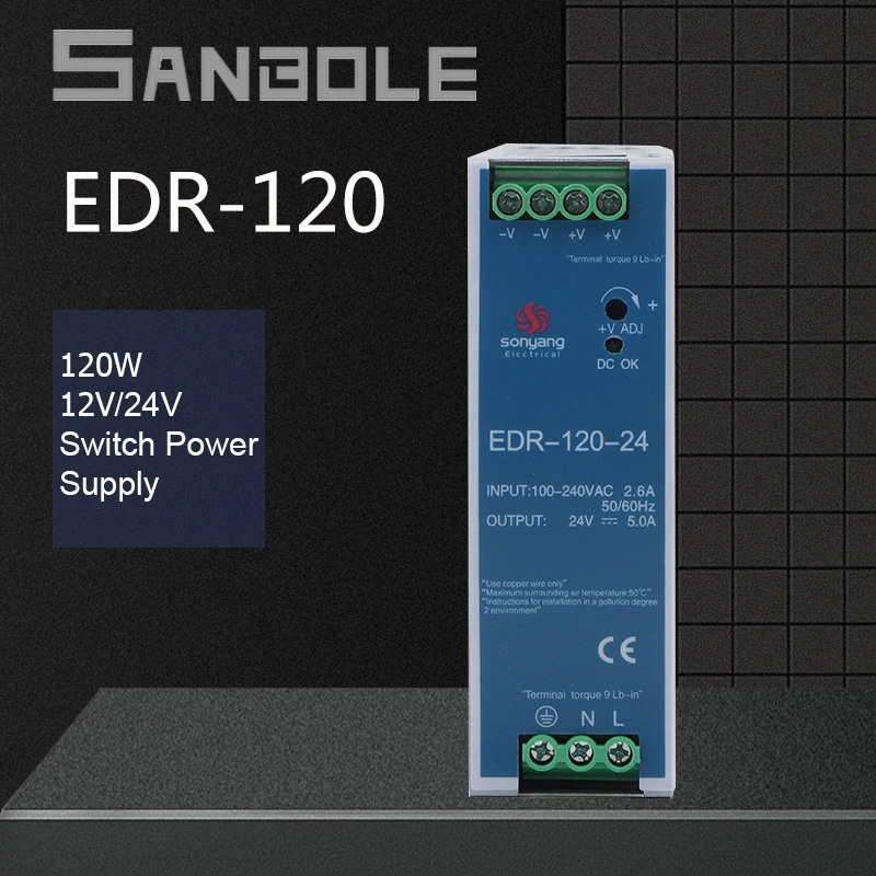 Стандартный блок питания с разъемом DIN рейки и импульсным режимом 120 Вт 12 В 10 А/24 5 А