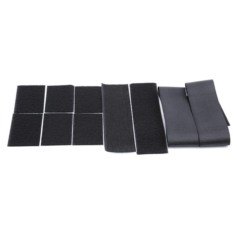 10Pcs Black 10Pcs/Set Car Fire Extinguisher Sticker nylon tape Belt Net Bandage Car Trunk Storage Bag Magic Tape Hook and Loop Strap - Color: 10Pcs Black