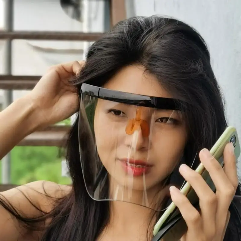 

Universal Glasses Oversized Exaggerated Visor Wrap Face Mask Large Mirror Sun Glasses Half Face Shield Guard Sunglasses UV400