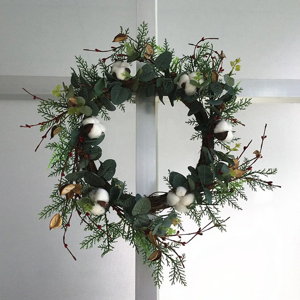Поддельные цветочные гирлянды Рождественский венок на дверь Декор