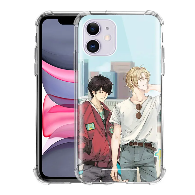 

Phone Case For Apple iPhone 12 Mini 11 Pro Max 7 8 XR XS X 6 6S Plus SE 2020 Airbag Soft Shell Back Cover Banana Fish Friends