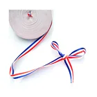 Рождественский Декор 10 мм ткани 25 ярдов французский флаг корсажная лента для рукоделия заколка для волос с бабочкой поясная сумка красный, белый синий