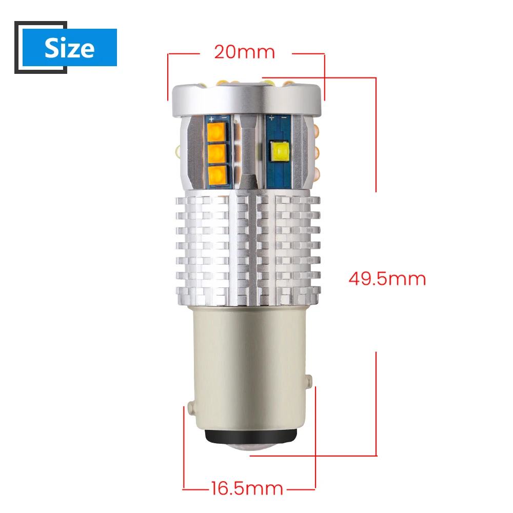 4X Canbus 7443 12 В 2525 21SMD P21/5 Вт 1157 BAY15D 3157 T20 Светодиодные лампы для автомобиля дневный