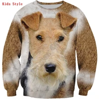 wire fox terrier 3d printed hoodies pullover boy for girl long sleeve shirts kids funny animal sweatshirt