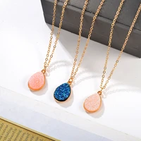 simple water drop pendant fashion sweet crystal cluster pendant necklace