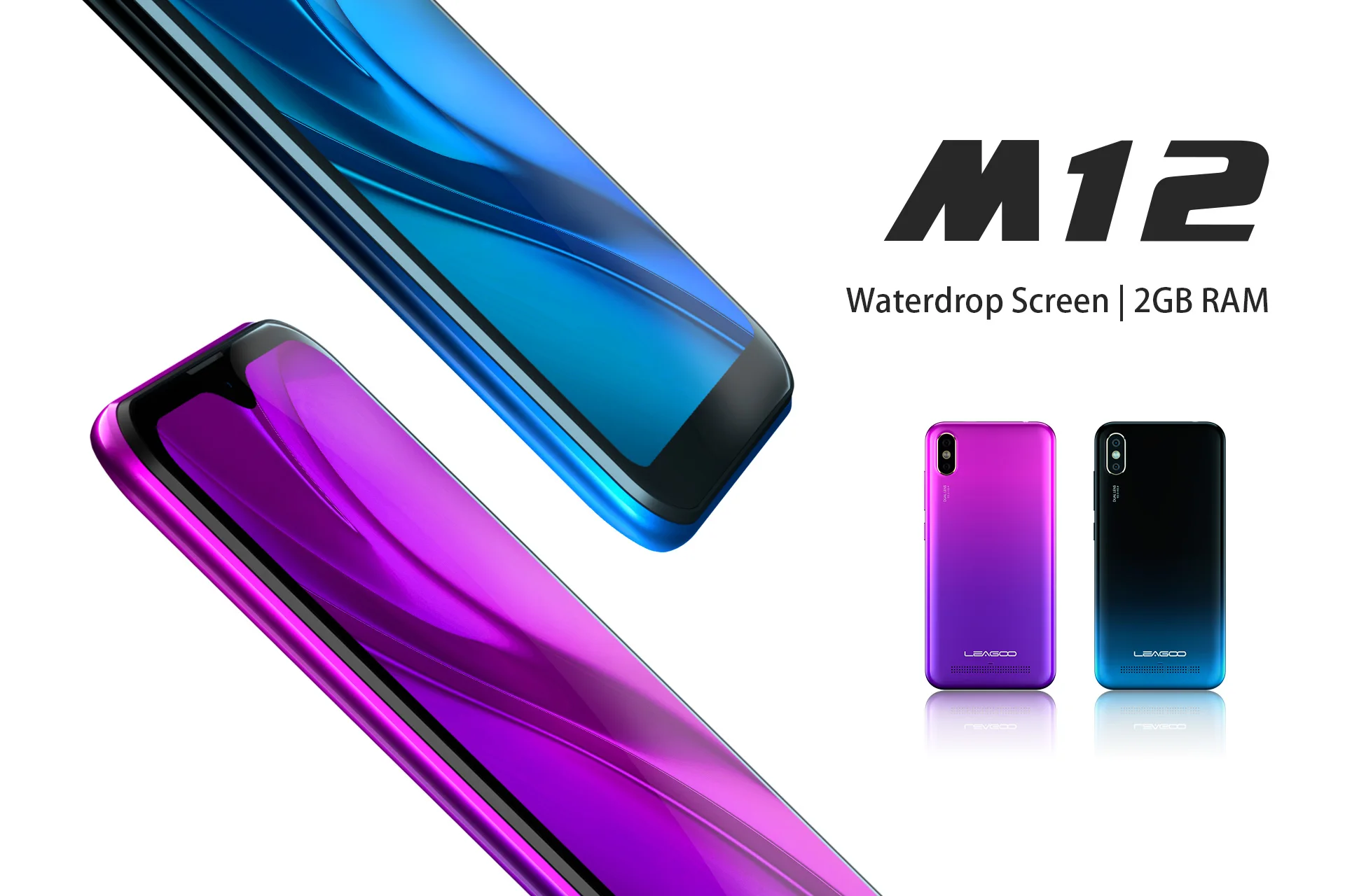 Мобильный телефон LEAGOO M12, 5,7 дюймов, 19:9 HD+ ips, экран в виде капли воды, четыре ядра, 2 Гб ОЗУ, Android 9,0, 3000 мАч, 8 Мп, двойная камера, 4G, смартфон