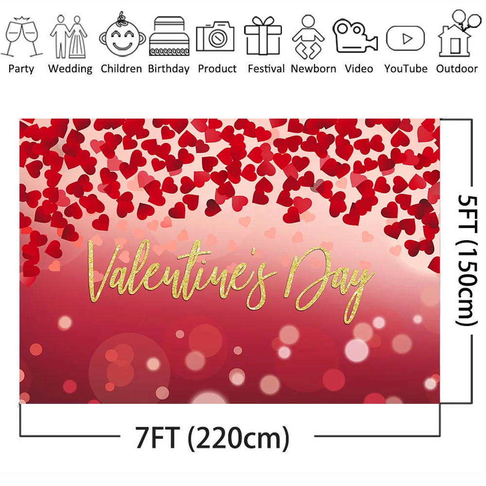 Valentine's Day Photography Background Bokeh Glitter Wedding Bride Backdrop for Photo Studio Love Heart Celebration Anniversary |