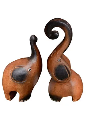 

Wood Elephant Decoration Southeast Asia Solid Wood Home Living Room Wine Cabinet TV Bookshelf Small Decoration