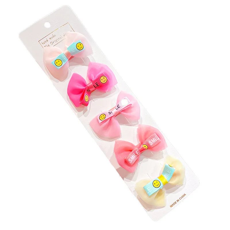 

5pcs/set Children Girls Hair Pins Hair Clips Ribbon Wrap Safty Hairpins Cute Baby Kids Gauze Yarn Lace Barrette Hair Accessories