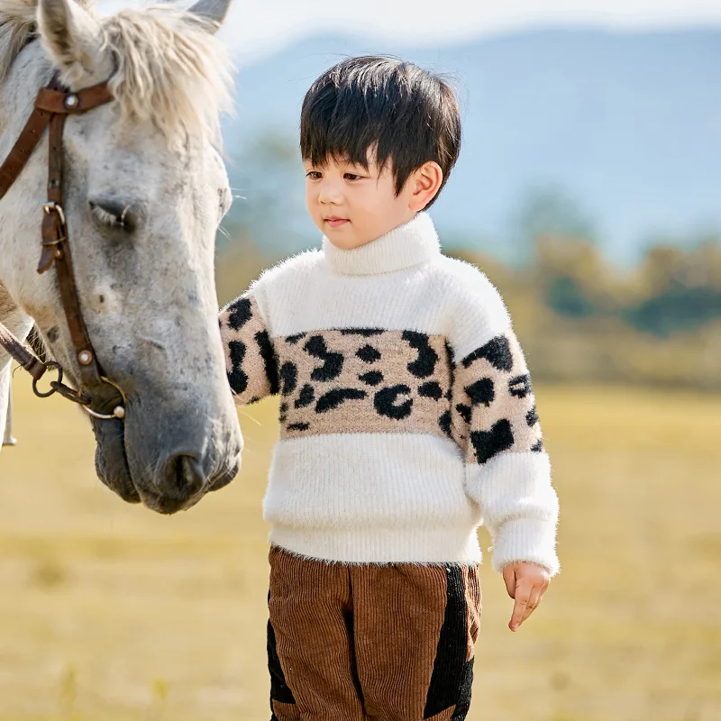 Модные свитера WLG для мальчиков детская теплая одежда в стиле пэчворк 2-7 лет на