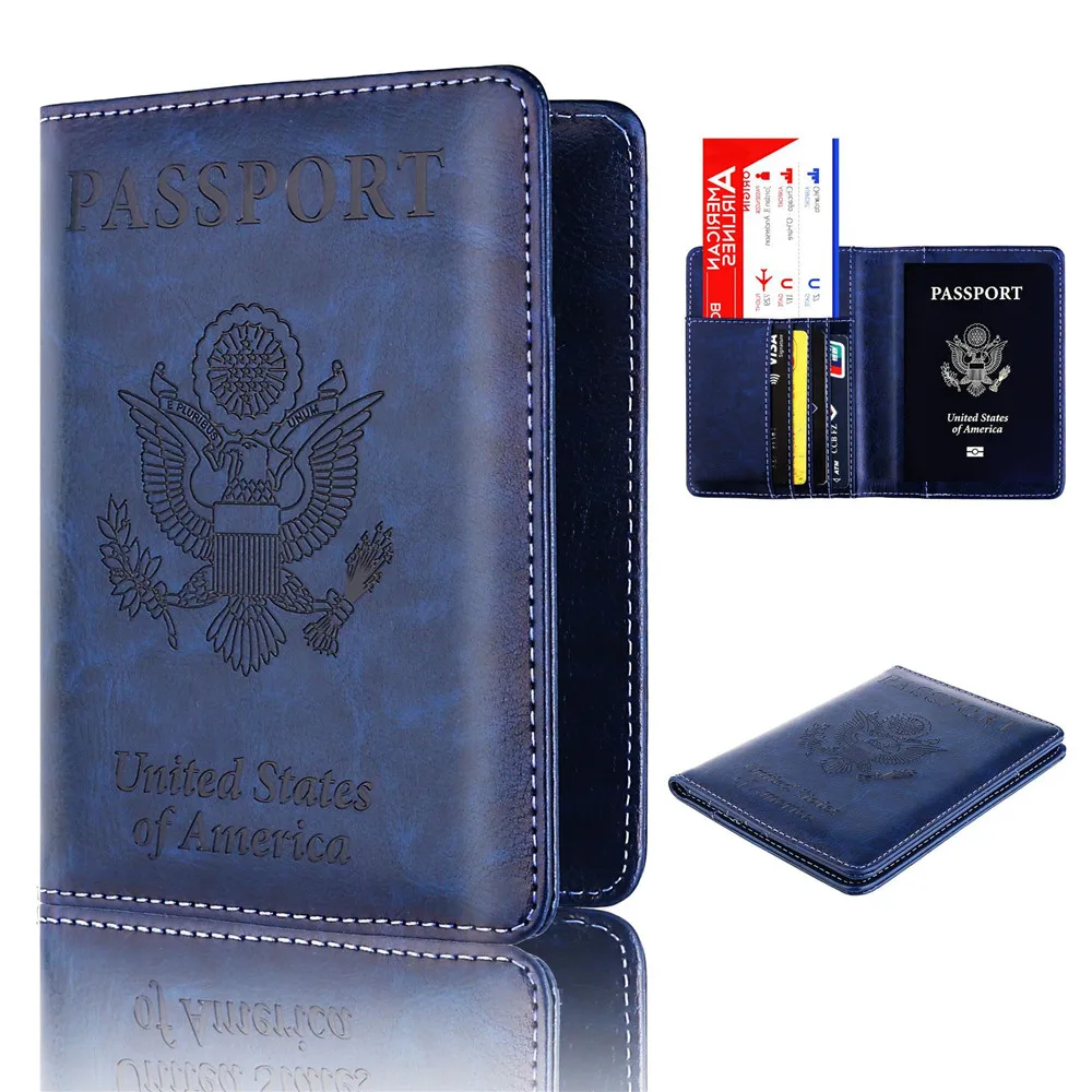 22 Colors Luxury Solid Passport Cover for Men Women Travel Passport Case Travel Document Cover RFID Card Holders Wallet