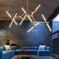 nordic modern creative post modern art chandelier designer simple tree branch villa duplex building living room dining room lamp