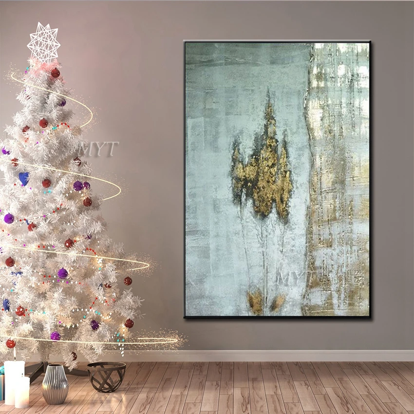 

Green Color Abstract Beautiful Oil Paintings On Canvas Modern Wedding Decor Wall Pictures Home Decoration 100% Handpainted