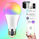 Умная лампа E27 15 Вт, Wi-Fi, светодиодсветильник лампа, изменяющая цвет, волшебный RGB + белый, функция регулировки яркости, таймер, работа с Alexa, Google Home, Siri