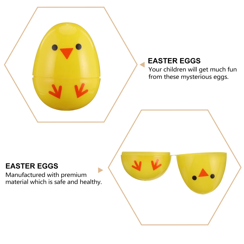 

20pcs Easter Eggs Chick Printing Eggshells Children's Egg Plaything