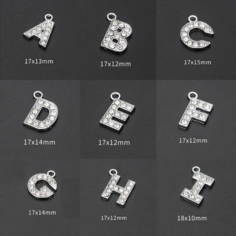 

26Pcs A-Z Rhinestone Letter Charm Alphabet Crystals Letter Beads Pendants DIY Necklace Bracelet Crafts Jewelry Making