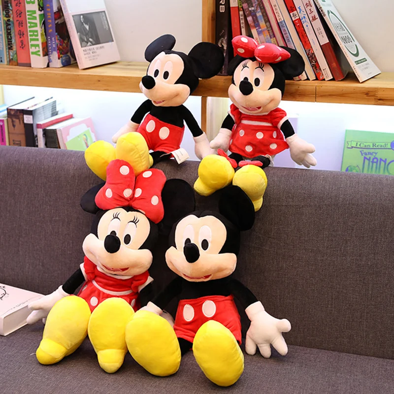 

35-100cm Disney Kawaii Couples Mickey Mouse Minnie Movies Plush Plush Pillows Toy Children Plush Toy Doll Birthday Gift For Girl