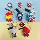 Аниме Марвел Человек паук герой Железный человек мультфильм брелок Мстители Человек паук фигурка ПВХ сумка брелок Подвеска игрушка подарок