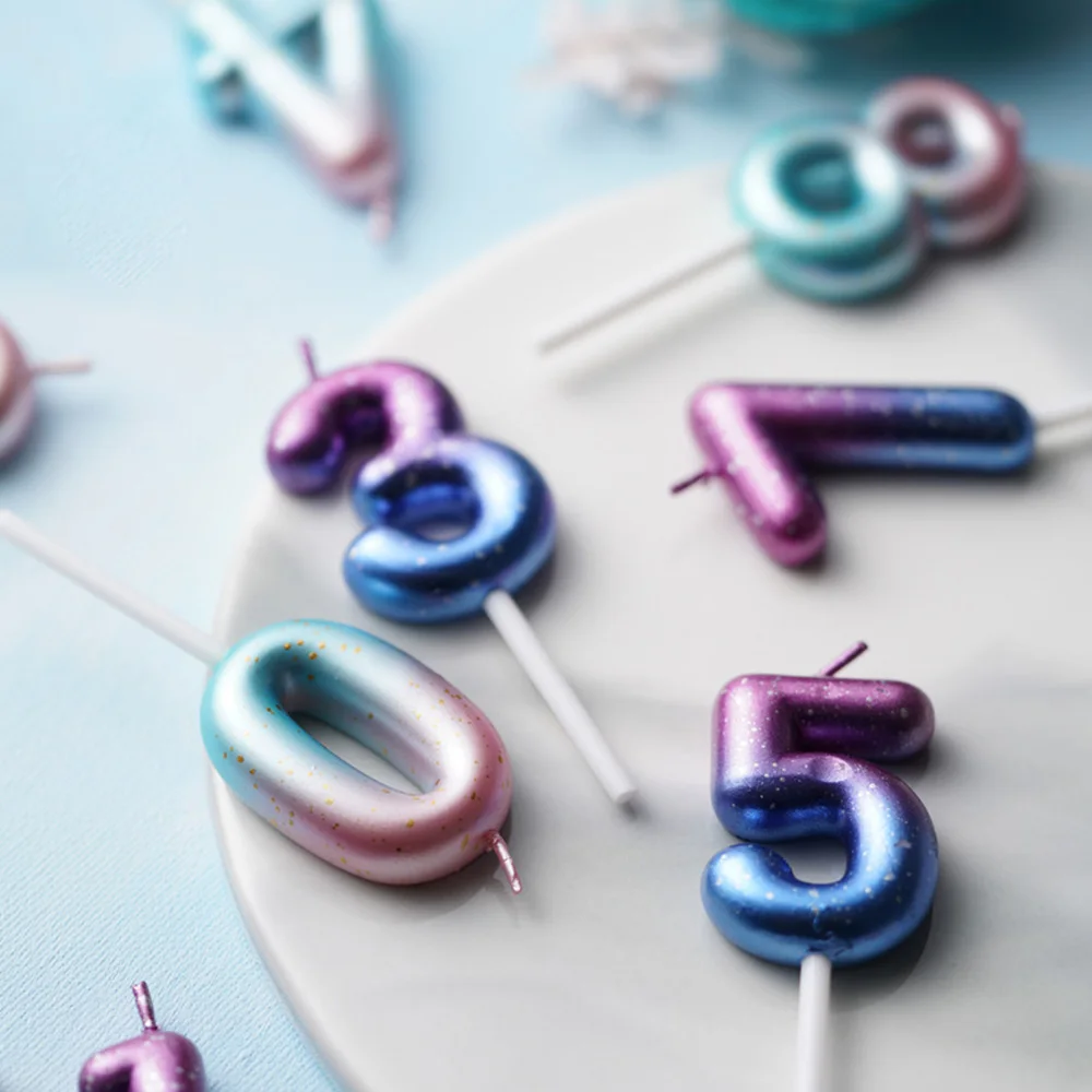 Цифровые свечи звездного неба украшение для торта на день рождения градиентные