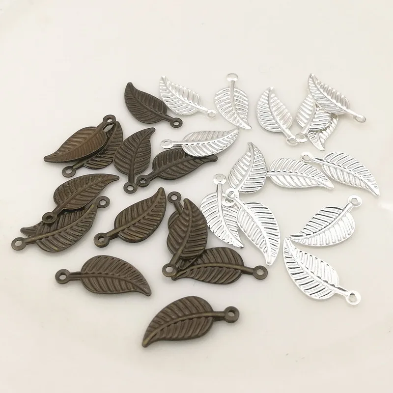 

SIXTY TOWFISH 100 Pieces DIY Jewelry Accessories Size 6*14mm Brass Materials Leaves Charms Pendant