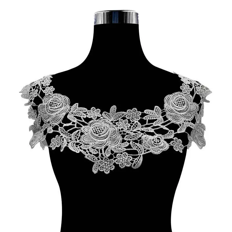 Водорастворимый кружевной воротник Цветочная вышивка корсажный цветок