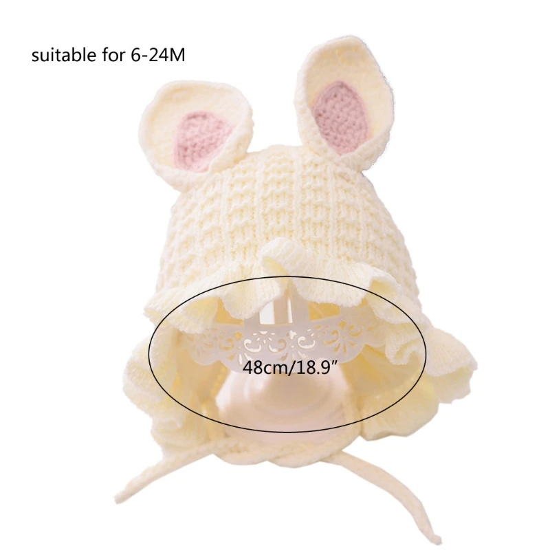 

Winter Knitted Warm Baby Hat Cute Rabbit Ears Infant Baby Girls Cap Ear Protection Hats Kids Children Beanie Bonnet 6-24Month