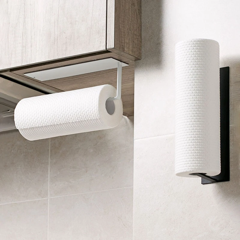 

Wall-Mounted Paper Towel Holder Kitchen Roll Paper rack Towel Storage Holder Self-adhesive Kitchen Toliet Accessories