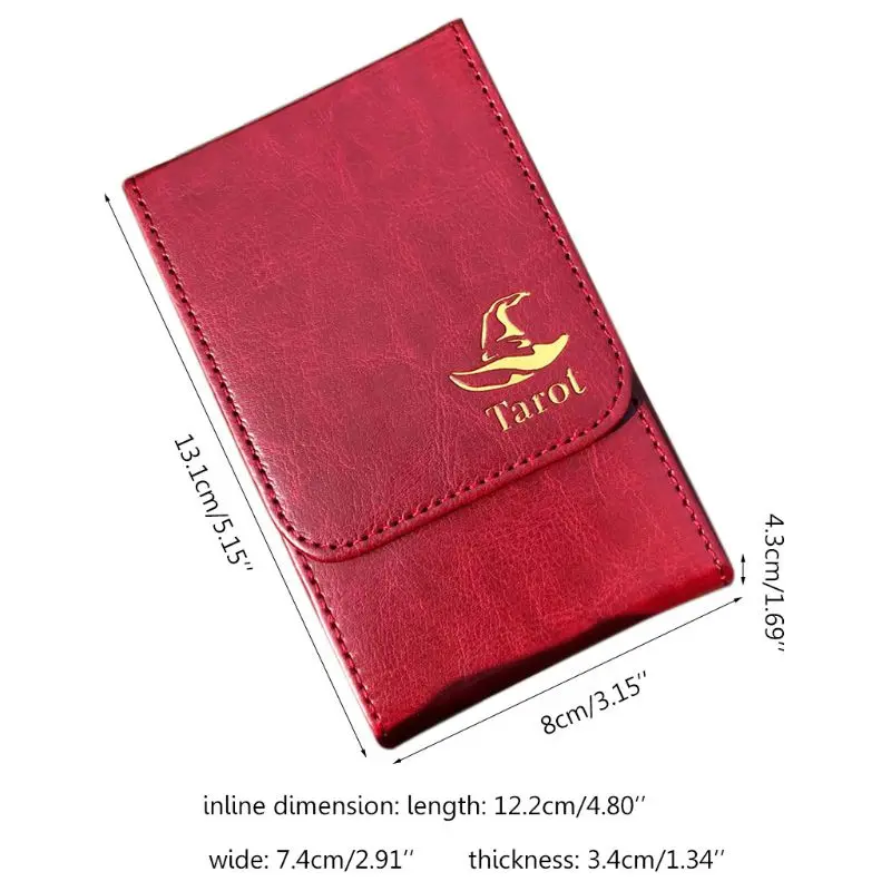 

Portable Tarot Card Storage Box Double Leather Collection Board Game Poker Case