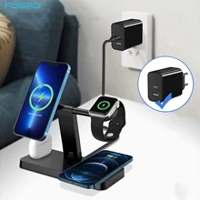 4 in 1 Magnetic Wireless Charger For iPhone 13 12 Pro Max Mini Airpods Pro 15W Fast Charging Station For Apple Watch 7 6 5 4 3 2
