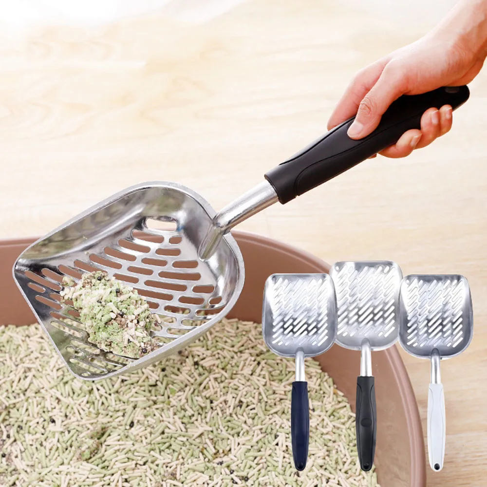 

Cat Litter Scoop Big Metal Litter Scoop for Kitty Sifter with Deep Shovel and Ergonomic Handle Made of Heavy Duty Solid Aluminum