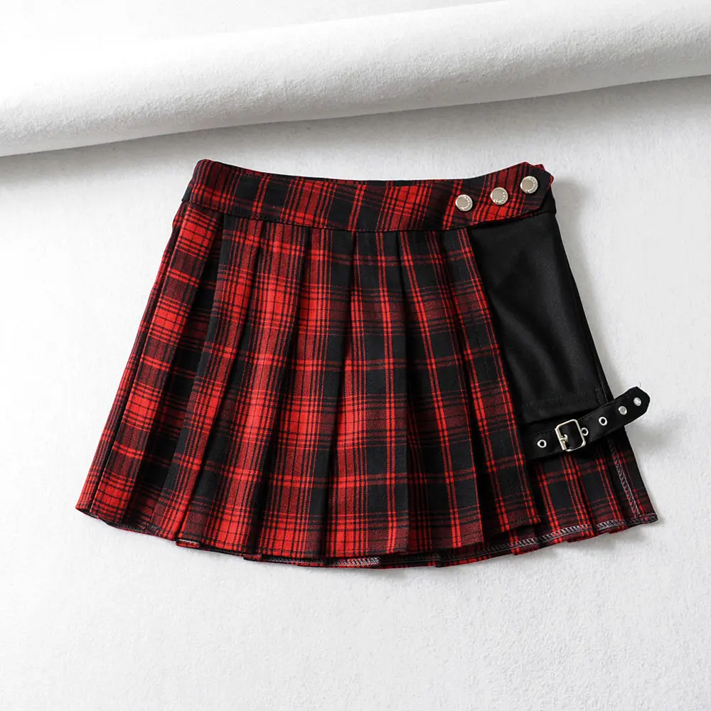 

Women Gothic Skirt Fashion Irregular Harajuku Black Sexy High Waist Pleated Punk Skirt