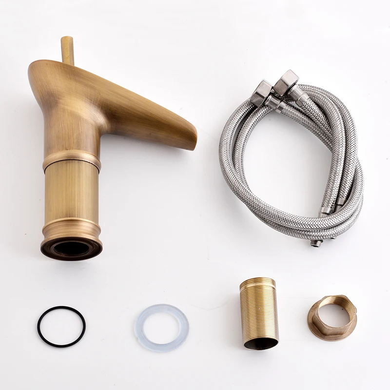 Gisha смесители для умывальника современные античные латунные водопад излив