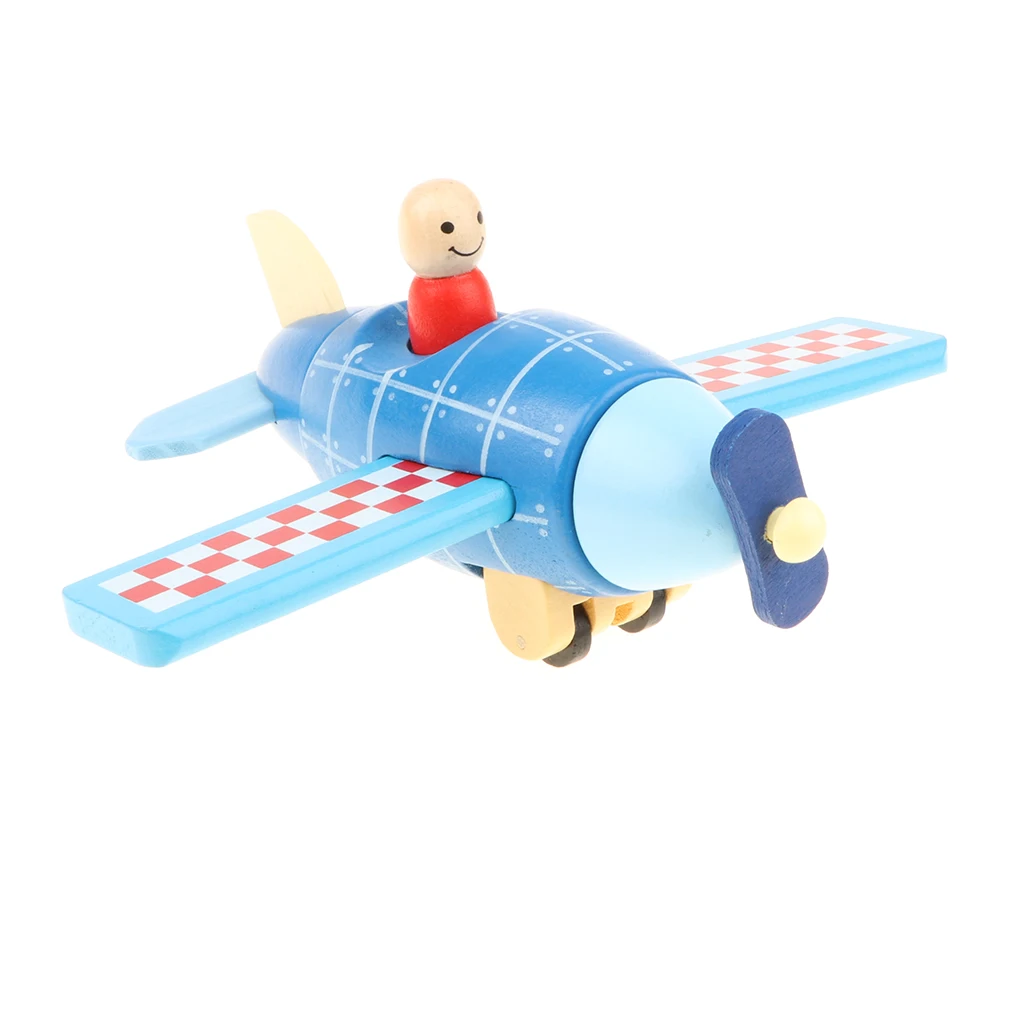 Магнитный деревянный игрушечный самолет с моделью для детей ясельного возраста