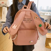 women waterproof nylon backpack student cute school bag kawaii girl backpack laptop female fashion book bag buckle ladies 50