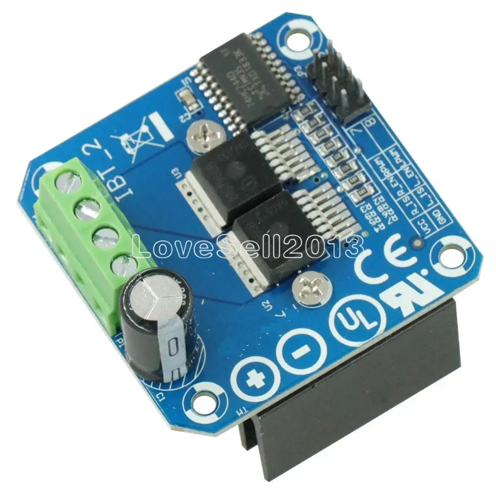 

1Set Double BTS7960B DC 43A Stepper Motor Driver H-Bridge PWM Driving Board Module For Arduino Smart Car 5.5V-27V Power