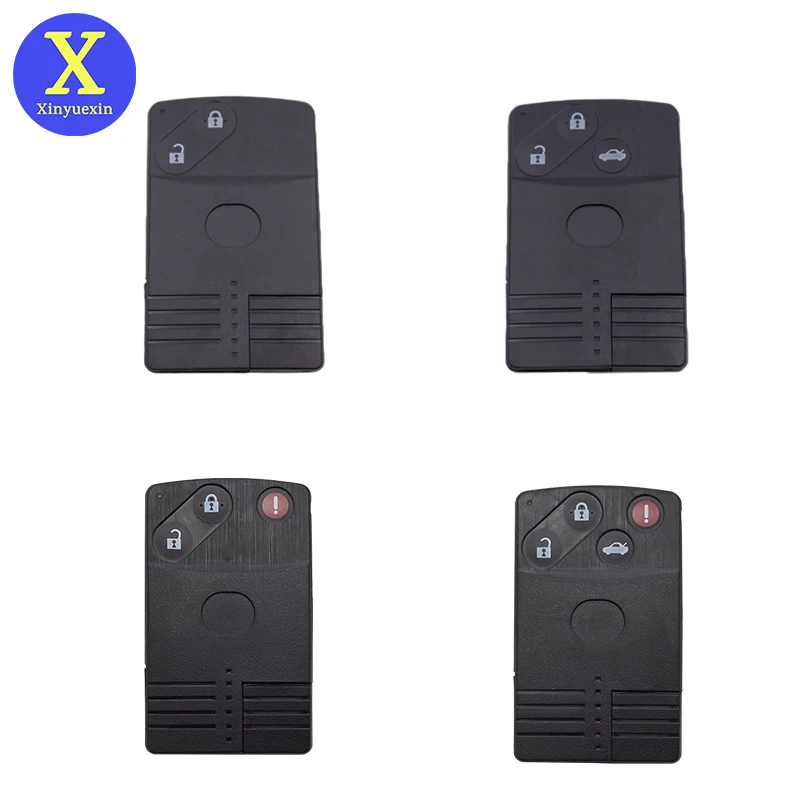 

Xinyuexin Replacement Remote Smart Key Card Shell for Mazda 5 6 CX-7 CX-9 RX8 Miata MX5 Uncut Blade Fob Case 2 3 4 Buttons