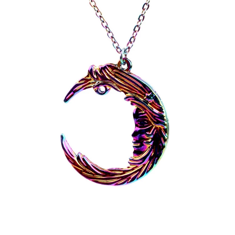 

Hip Hop Lightning Snowflakes Pendant Necklaces Moon Stars Weather Thunder Long Chain Necklaces For Women Men Party Gift Jewelry