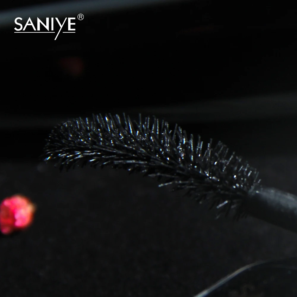 Бренд SANIYE тушь для ресниц длинная завивки макияжа Черная водостойкая волоконная