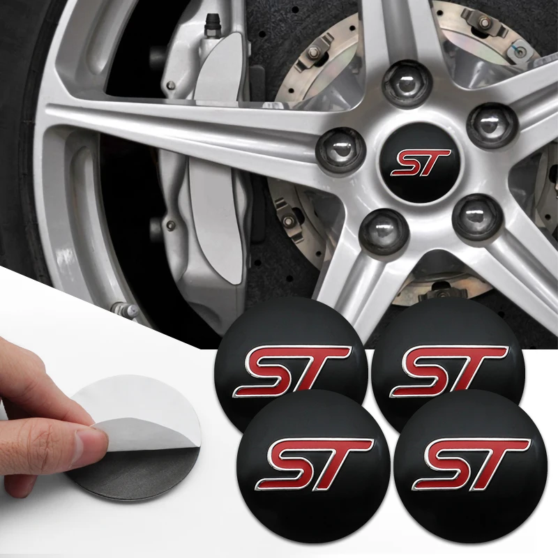 

56mm Car Styling ST Wheel Center Cover Sticker Hub Cap For Ford Kuga Fiesta Focus Mondeo Mk1 2 ST Ranger Max 2 Auto Accessories