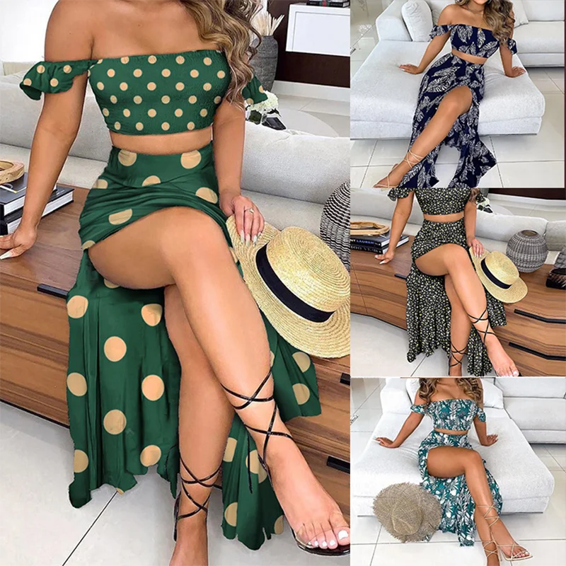 

Retro Tube Top Suit Dress Female 2021 Summer Casual Sleeveless Street Print Hipster Beach Bohemian Print Mid-length Dress Y2k