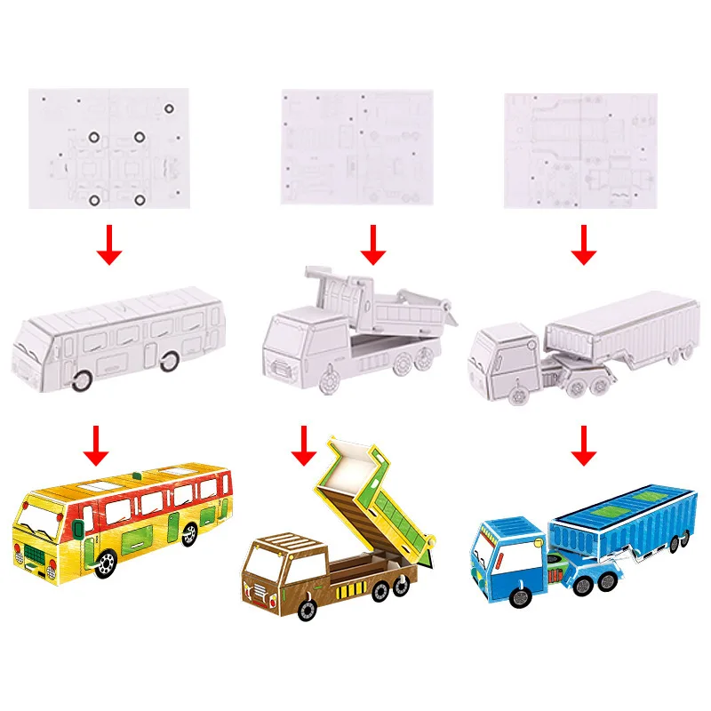 3D трехмерный бумажный пазл городской трафик 23 шт. граффити детский Развивающий