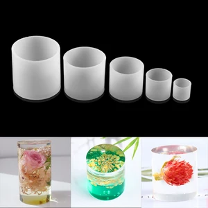 Цилиндрическая белая прозрачная силиконовая форма для смолы, форма для свечей, форма для литья кристаллического клея, формы для изготовления ювелирных изделий из алмазной глины, 1 шт.