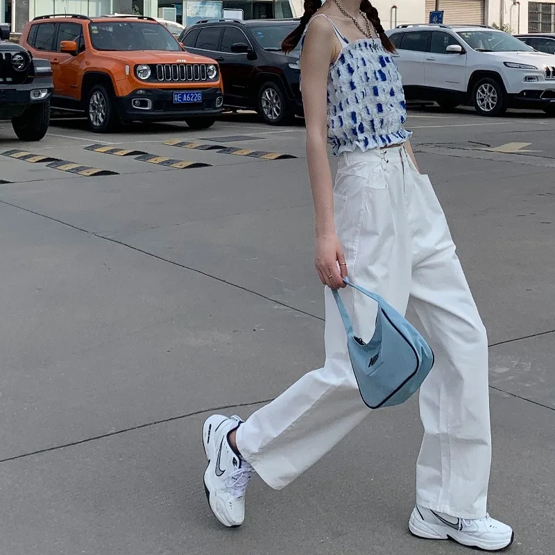 Верхняя одежда на бретельках верхняя рубашка топ Женский приталенный белый