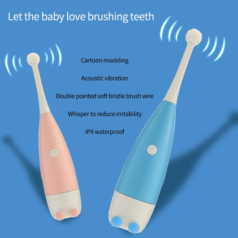 New Cartoon Electric Toothbrush Sonic Smart Tooth Brush Cleaning Teeth Colorful for Kids Waterproof Tooth Brush One-button Start enlarge