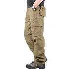 Брюки-карго мужские, с несколькими карманами, прямые, большого размера 42, 44