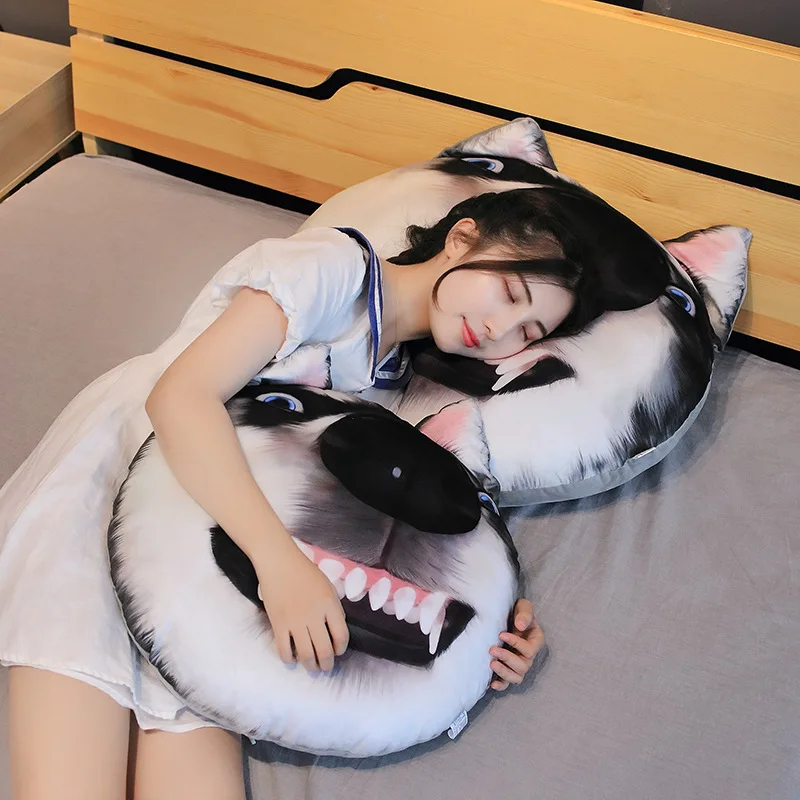 Подушка для сна съемная и моющаяся смешная милая плюшевая игрушка хаски подарок