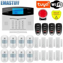 IOS Android APP Wired Wireless Home Security Tuya WIFI PSTN GSM Alarm System Intercom Remote Control Autodial Siren Sensor Kit