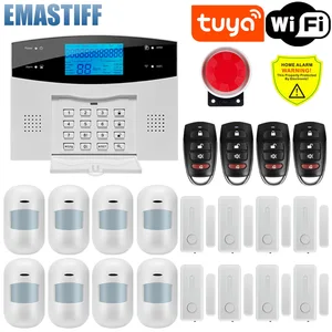 ios android app wired wireless home security tuya wifi pstn gsm alarm system intercom remote control autodial siren sensor kit free global shipping
