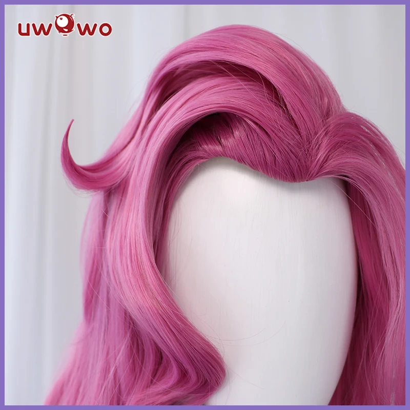 

UWOWO LOL Seraphine Cosplay Wig KDA Cosplay Loose Wave Pink Mixed Purple Wigs Heat Resistant Synthetic Hair Game